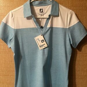 FootJoy Light Blue and White Golf Polo